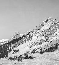 Panoramic alpine chalet wallpaper