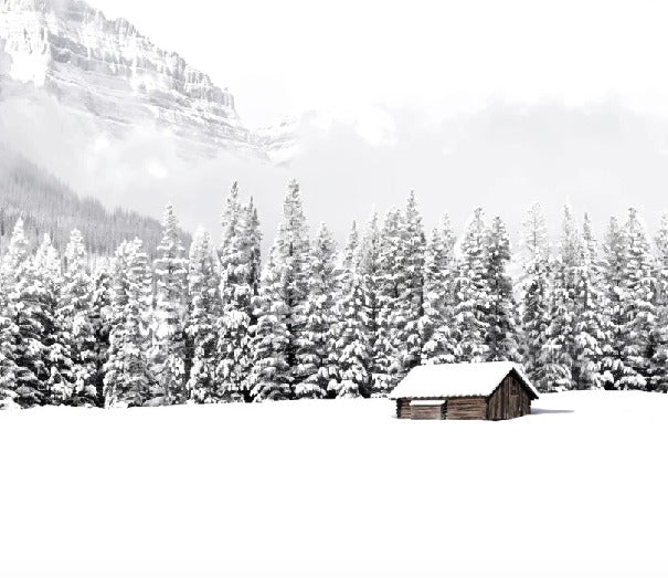 Papier peint panoramique chalet en montagne