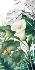 Carta da parati per bagno con giglio bianco e natura