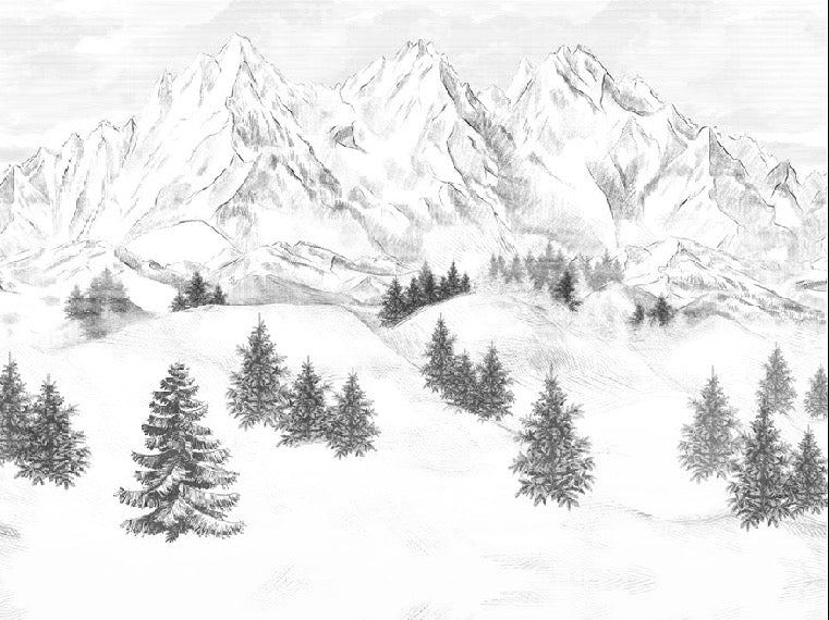 Papier peint montagne sommets de Chamonix