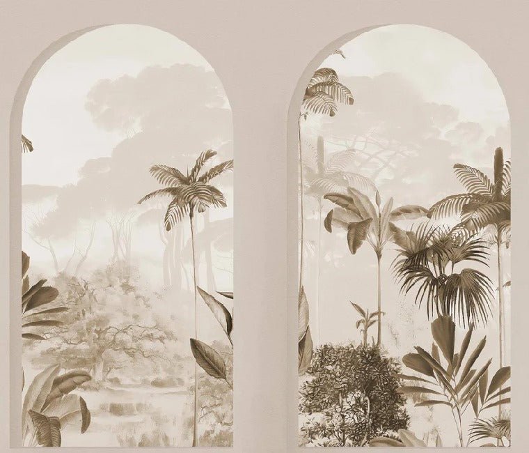 Papier peint arches luxuriantes sépia, XXL, tendance