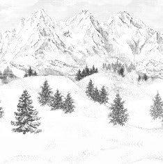Papier peint montagne sommets de Chamonix, XXL, tendance