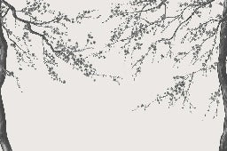 Papier peint panoramique fleur Sakura noir et blanc, XXL, tendance