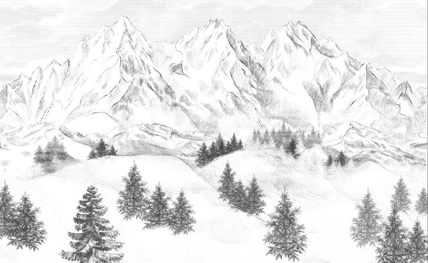 Papier peint montagne sommets de Chamonix