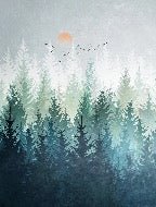 Papier peint forêt canadienne abstrait, XXL, tendance