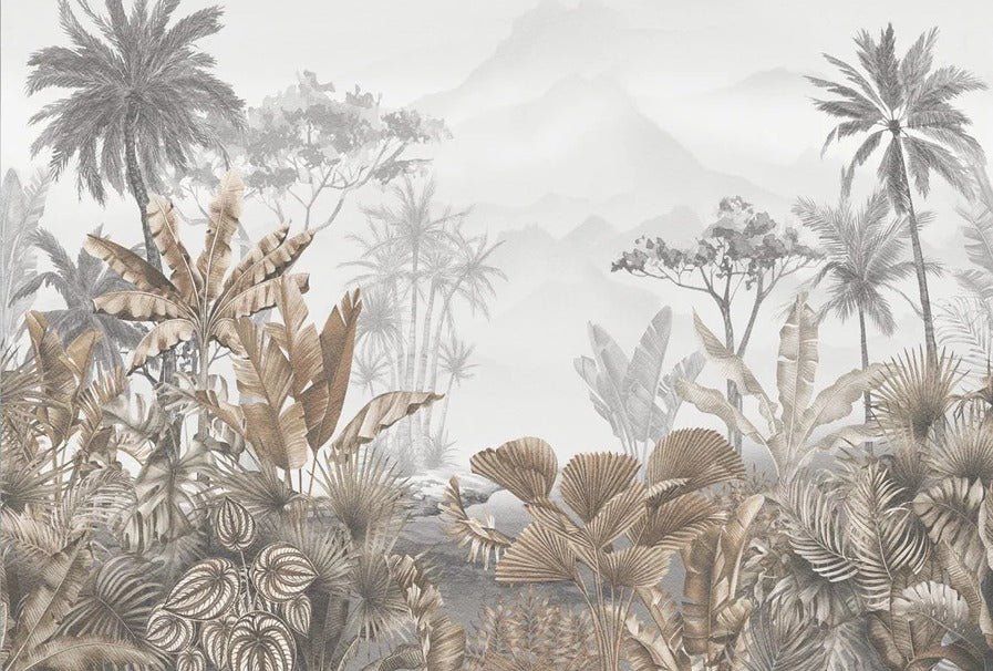 Papier peint tendance tropical sepia