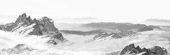 Papier peint panoramique montagne noir et blanc