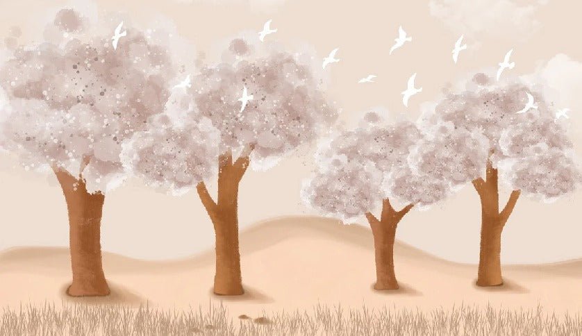 Carta da parati per bambini in morbida savana