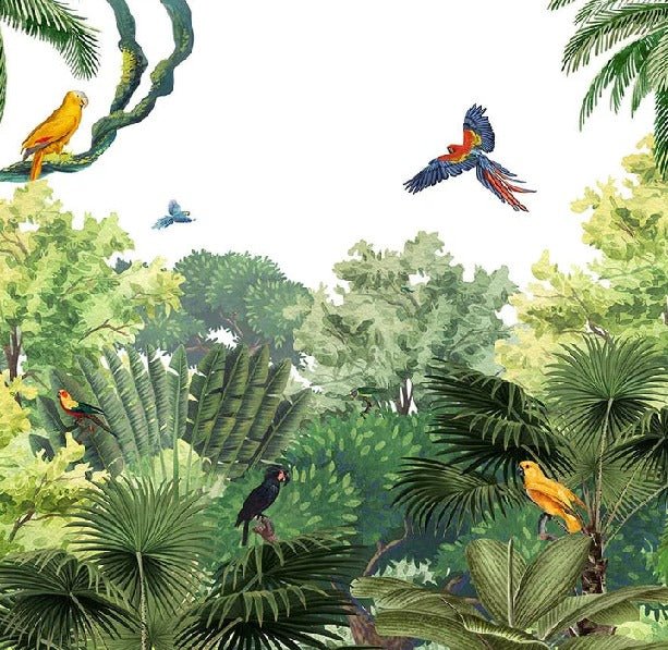 Children's wallpaper Exotic parrots
