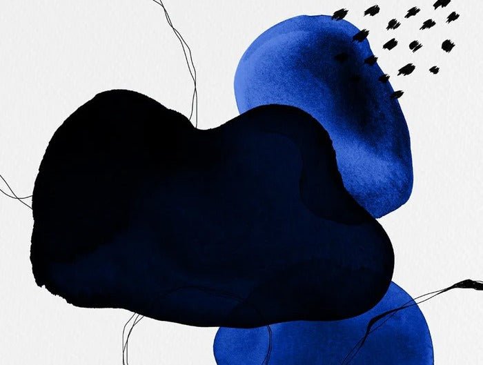 Papier peint moderne aquarelle bleu pétrole