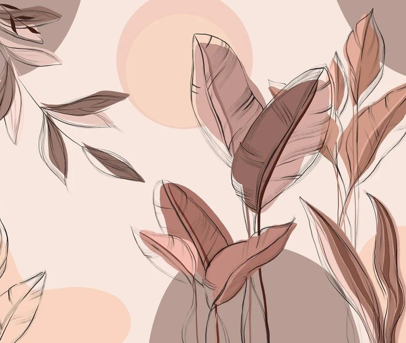 Papier peint panoramique végétal graphique, XXL, tendance