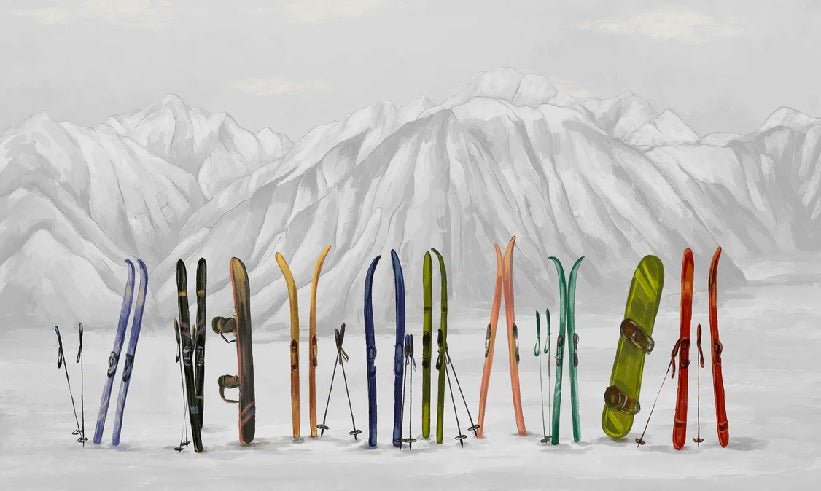 Papier peint ski à Courchevel, XXL, tendance