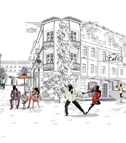 Papier peint panoramique balade parisienne