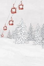 Papier peint montagne télécabine rouge, XXL, tendance