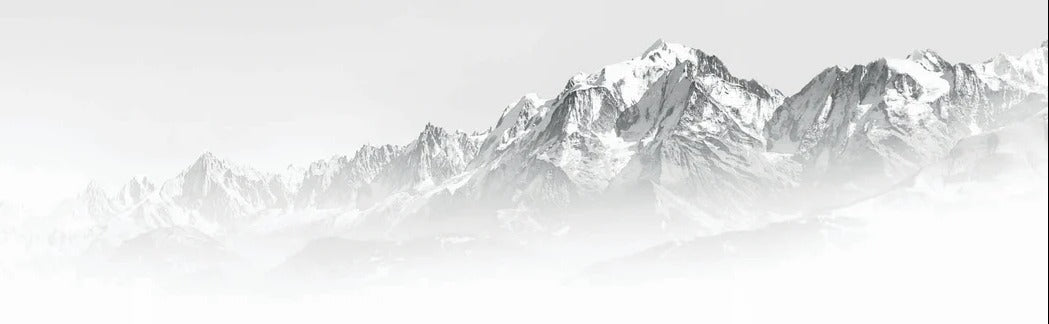 Papier peint Mont Blanc dans la brume noir et blanc, XXL, tendance