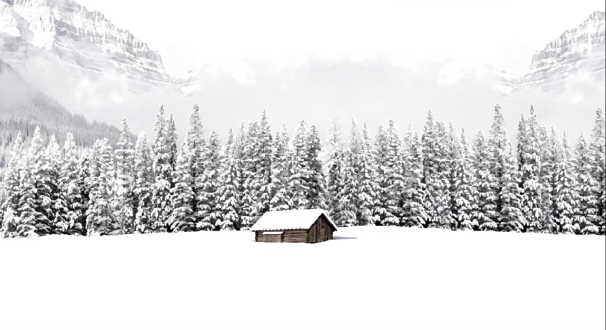 Papier peint panoramique chalet en montagne, XXL, tendance