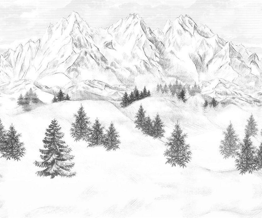 Papier peint montagne sommets de Chamonix