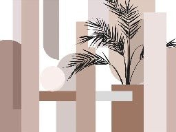 Papier peint panoramique géométrique terracotta, XXL, tendance