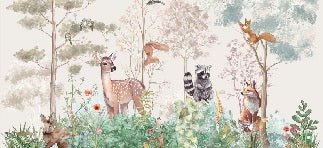 Papier peint chambre enfant nature magique beige, XXL, tendance