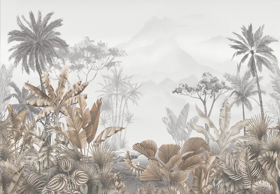 Papier peint tendance tropical sepia