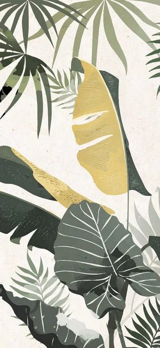 Papier peint sur mesure végétal vert jaune, XXL, tendance