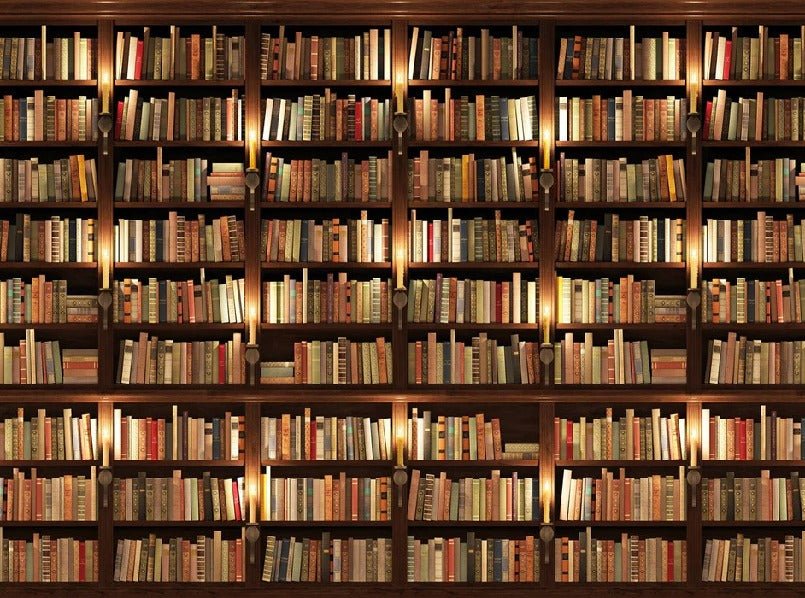 Papier peint trompe l'oeil Authentique Bibliothèque, XXL, tendance