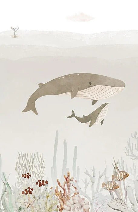 Papier peint bébé baleines, XXL, tendance