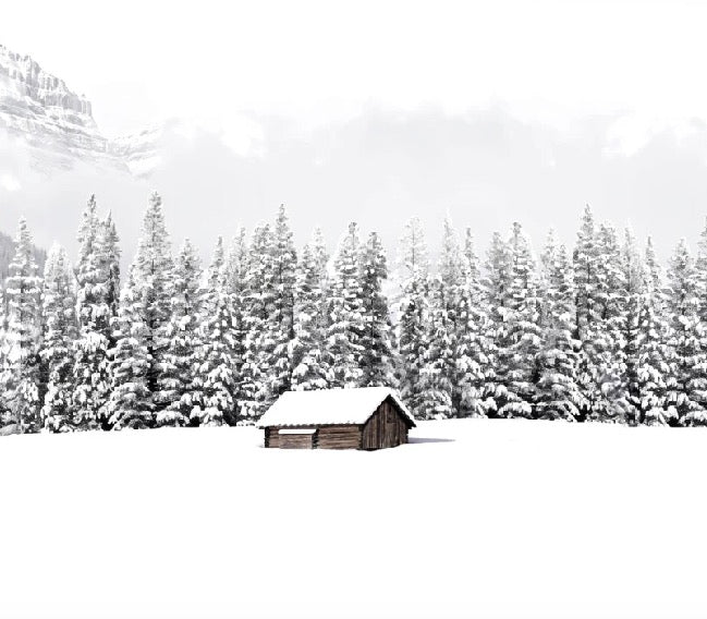 Papier peint panoramique chalet en montagne, XXL, tendance