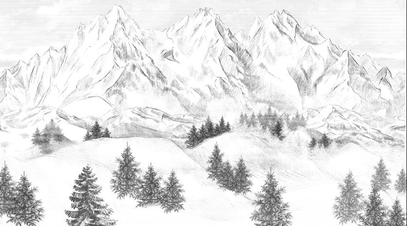Papier peint montagne sommets de Chamonix, XXL, tendance