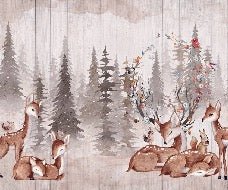 Carta da parati per la cameretta dei bambini douces biches