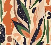 Papier peint mur végétal abstrait, XXL, tendance