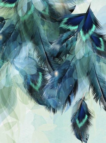 Papier Peint salle de bain Plume Ethnique Paon, XXL, tendance