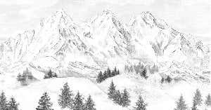 Papier peint montagne sommets de Chamonix