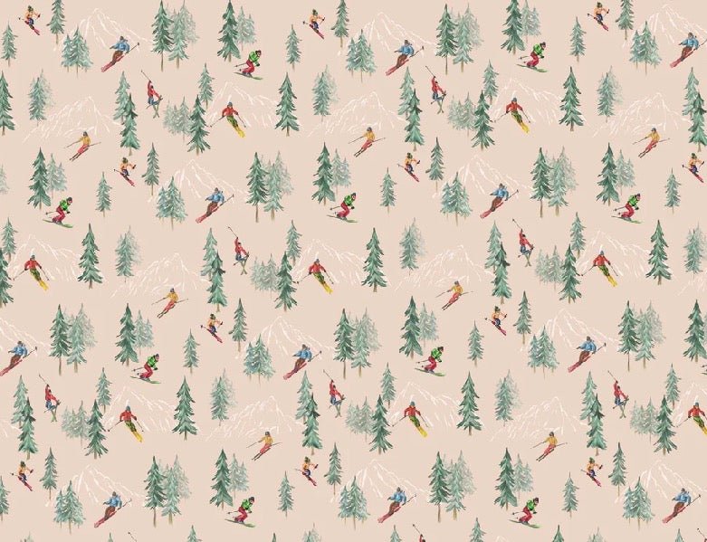 Alpine glisse peach wallpaper