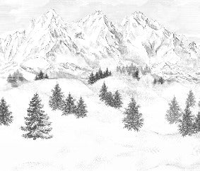 Papier peint montagne sommets de Chamonix, XXL, tendance