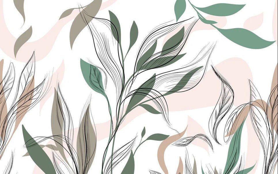 Papier peint panoramique fleur graphique, XXL, tendance