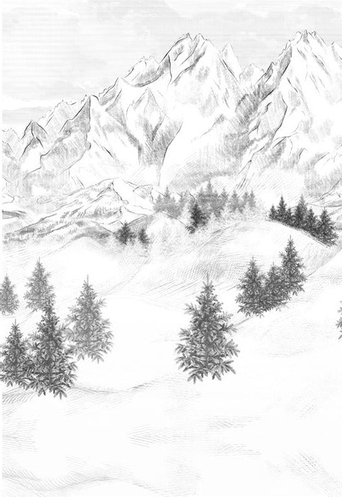 Papier peint montagne sommets de Chamonix, XXL, tendance
