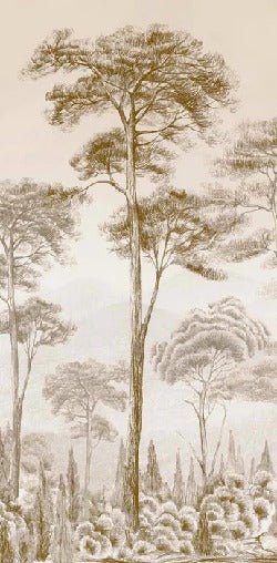 Papier peint nature pinède sépia, XXL, tendance