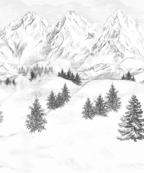 Papier peint montagne sommets de Chamonix