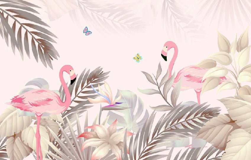 Papier peint Palm & Flamant Rose, XXL, tendance