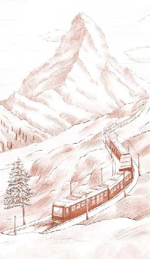 Papier peint panoramique Mont Cervin terracotta, XXL, tendance