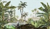 Carta da parati della giungla lussureggiante