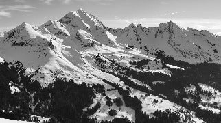 Tapete Berg schwarz und weiß les Aravis