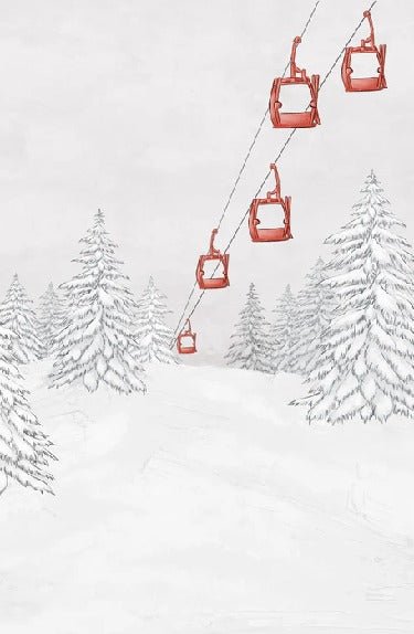 Red gondola mountain wallpaper