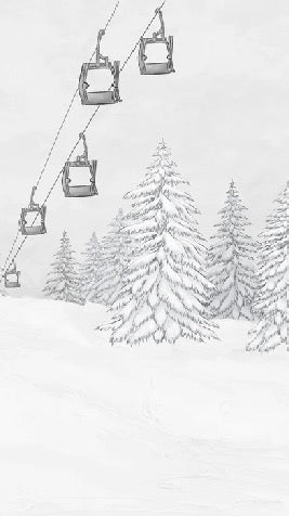Carta da parati in bianco e nero per gondola di montagna