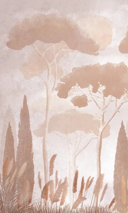 Papier peint sépia cyprès pins, XXL, tendance