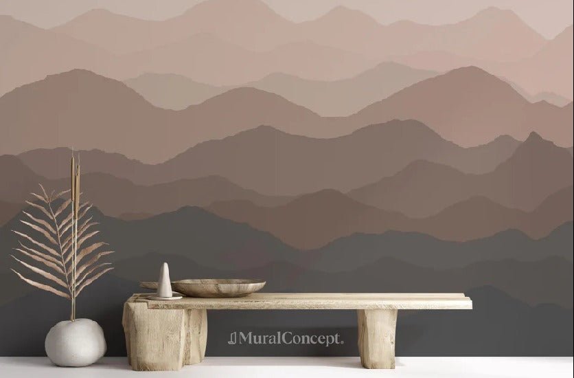 Papier peint panoramique dunes terracotta