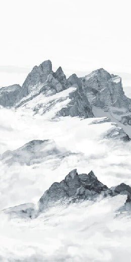 Blue panoramic mountain wallpaper
