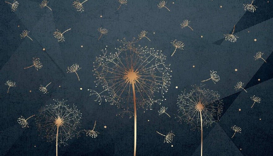 Papier peint Pissenlit & Bleu profond, XXL, tendance