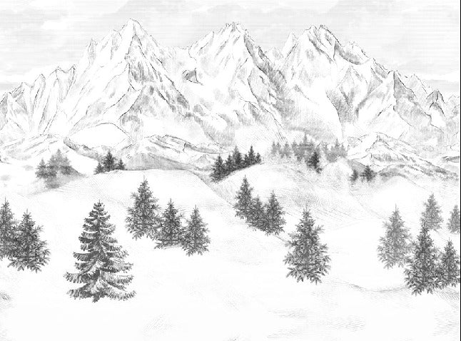 Papier peint montagne sommets de Chamonix